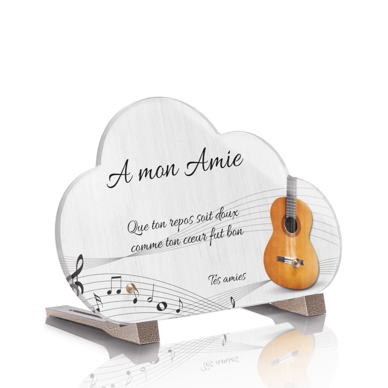 Plaque Funéraire Nuage Guitare