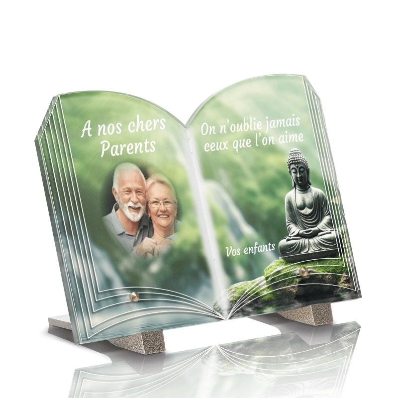 Plaque Funéraire Livre Zen Bouddha Plaque Funéraire Livre Zen Bouddha