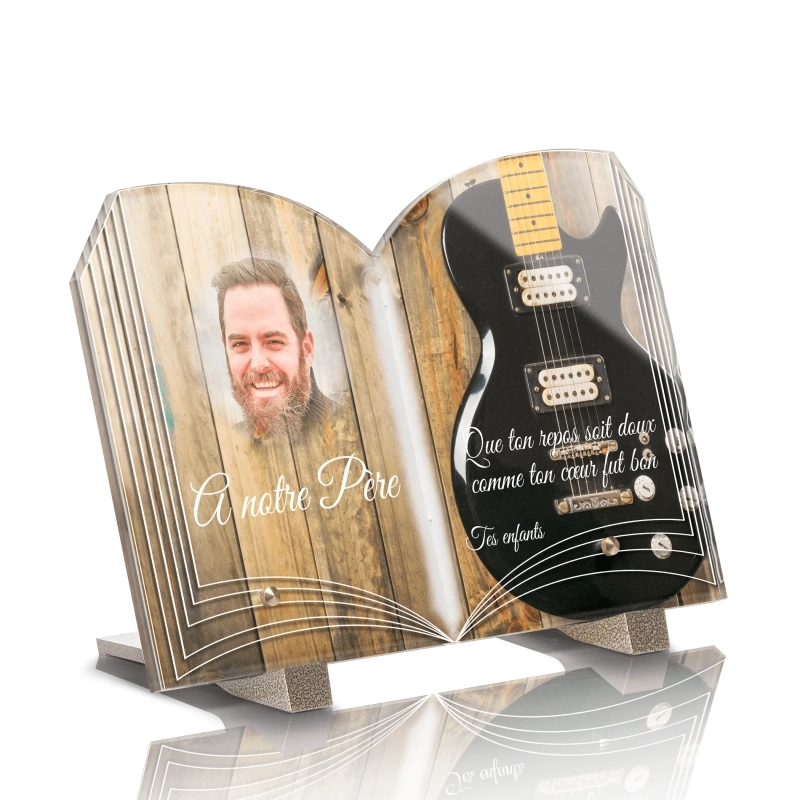 Plaque Funéraire Livre Guitare 2 Plaque Funéraire Livre Guitare 2