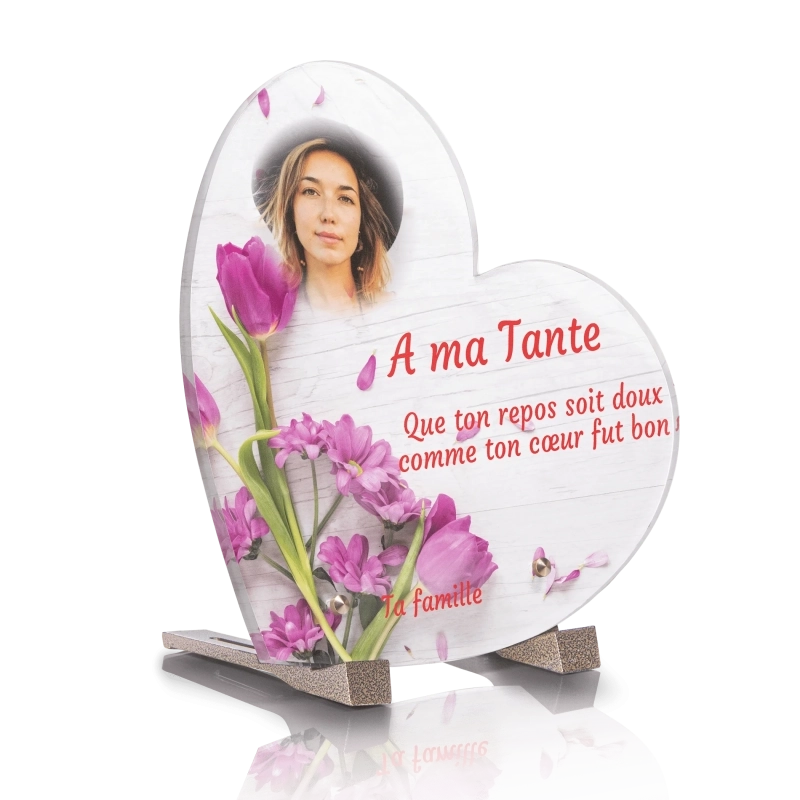 Plaque Funéraire Coeur Fleurs Bois Plaque Funéraire Coeur Fleurs Bois