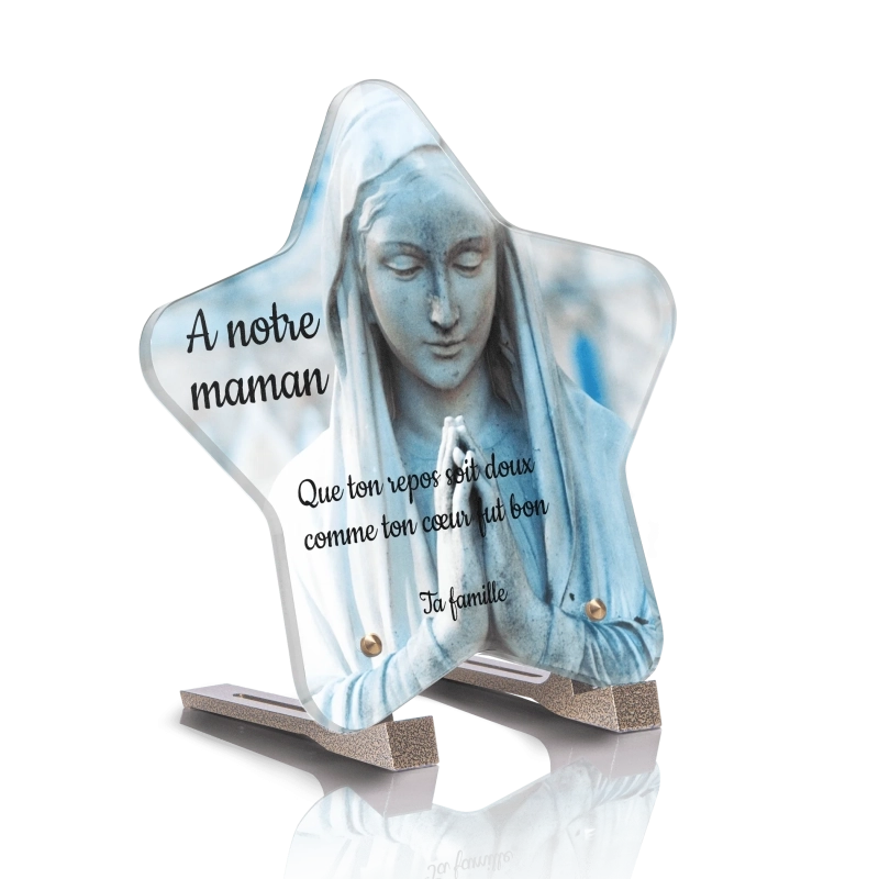 Plaque Funéraire Etoile Vierge Marie