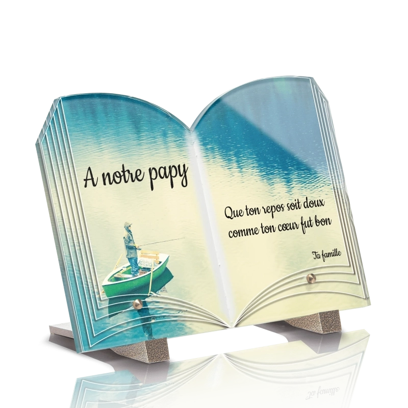 Plaque Funéraire Livre Pêche Lac Plaque Funéraire Livre Pêche Lac