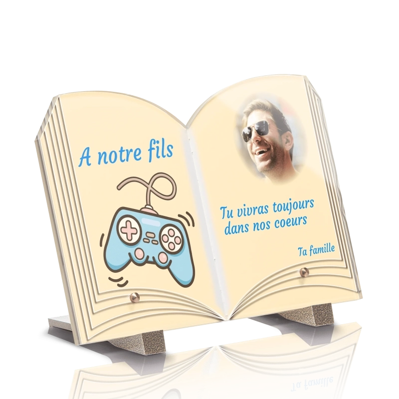 Plaque Funéraire Livre Manette 2 Plaque Funéraire Livre Manette 2