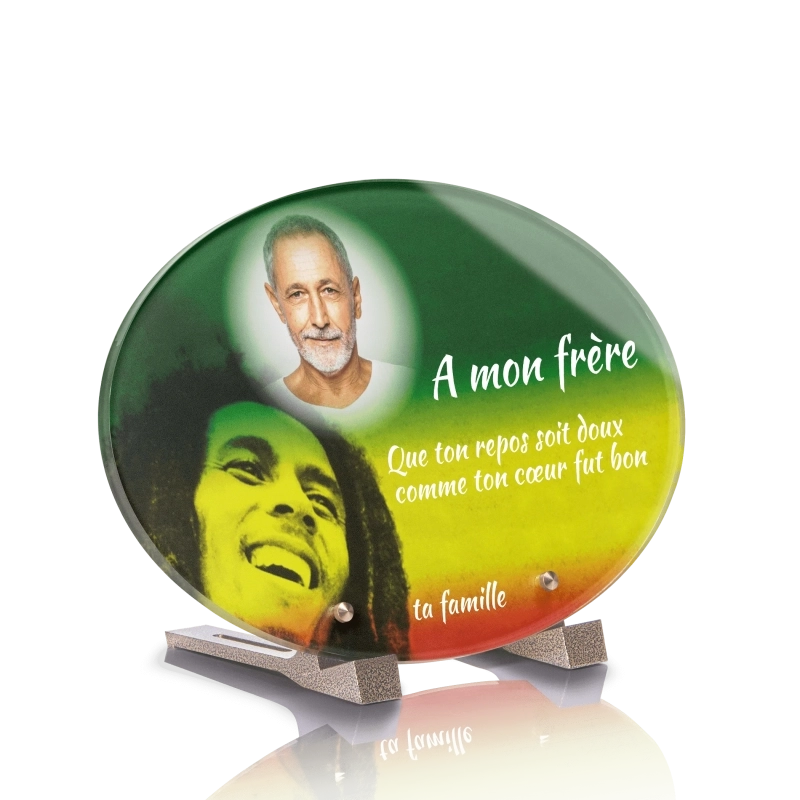 Plaque Funéraire Ovale Bob Marley