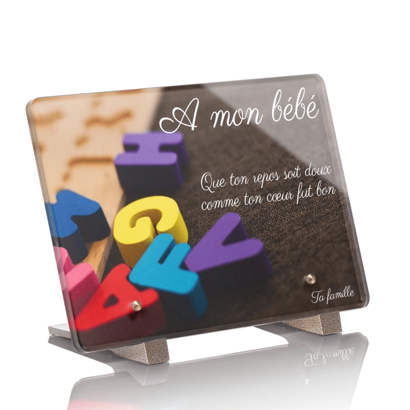 Plaque Funéraire Bébé Cubes Plaque Funéraire Bébé Cubes