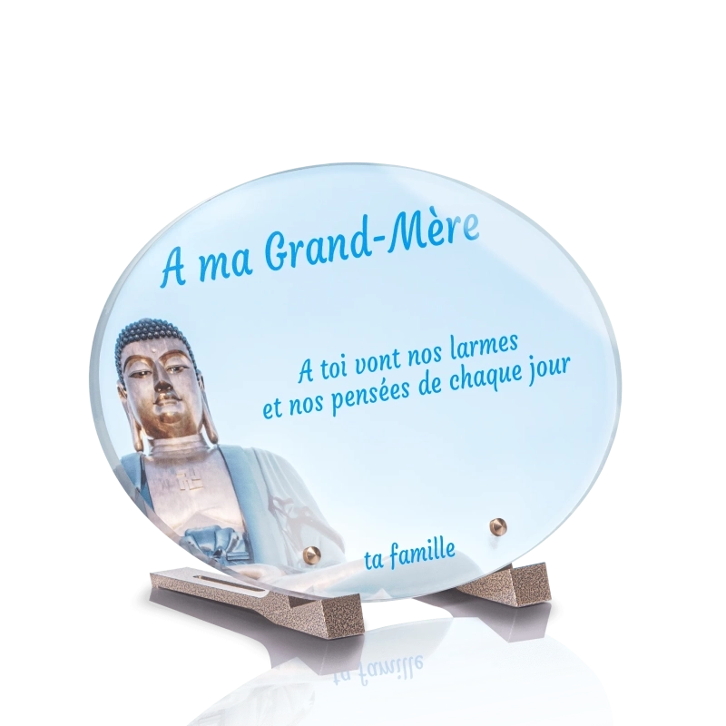 Plaque Funéraire Ovale Bouddha Plaque Funéraire Ovale Bouddha