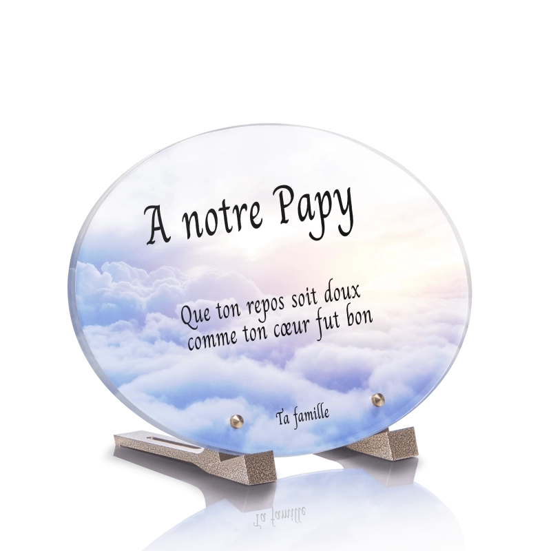 Plaque Funéraire Ovale Nuages Plaque Funéraire Ovale Nuages