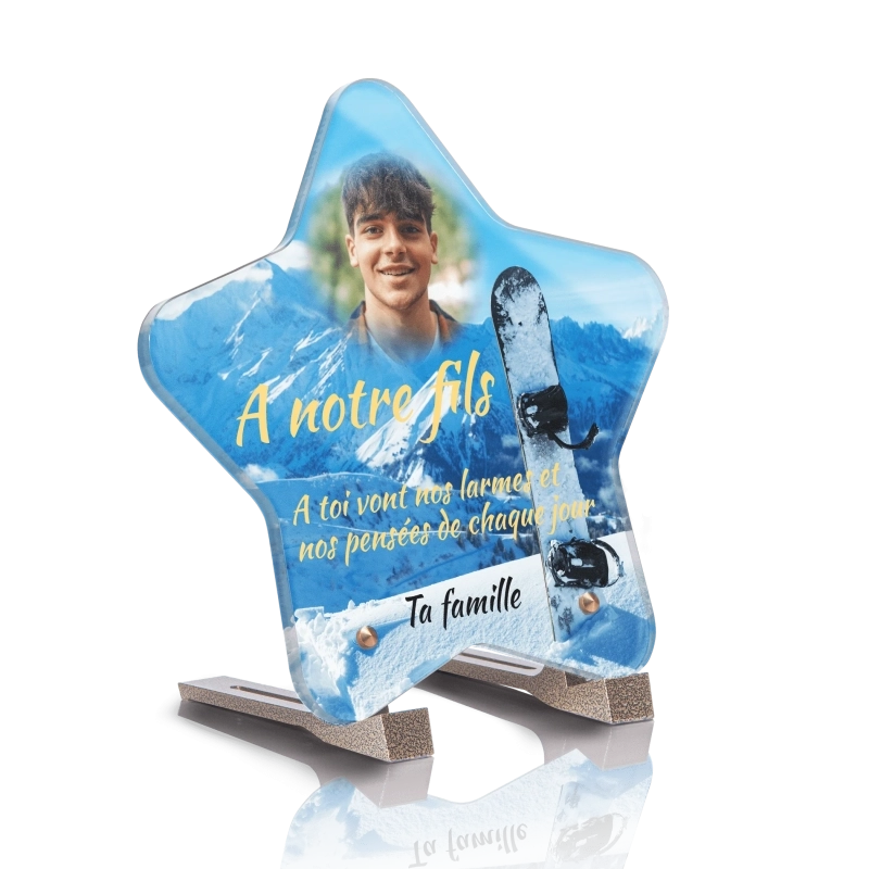 Plaque Funéraire Etoile Snowboard Plaque Funéraire Etoile Snowboard