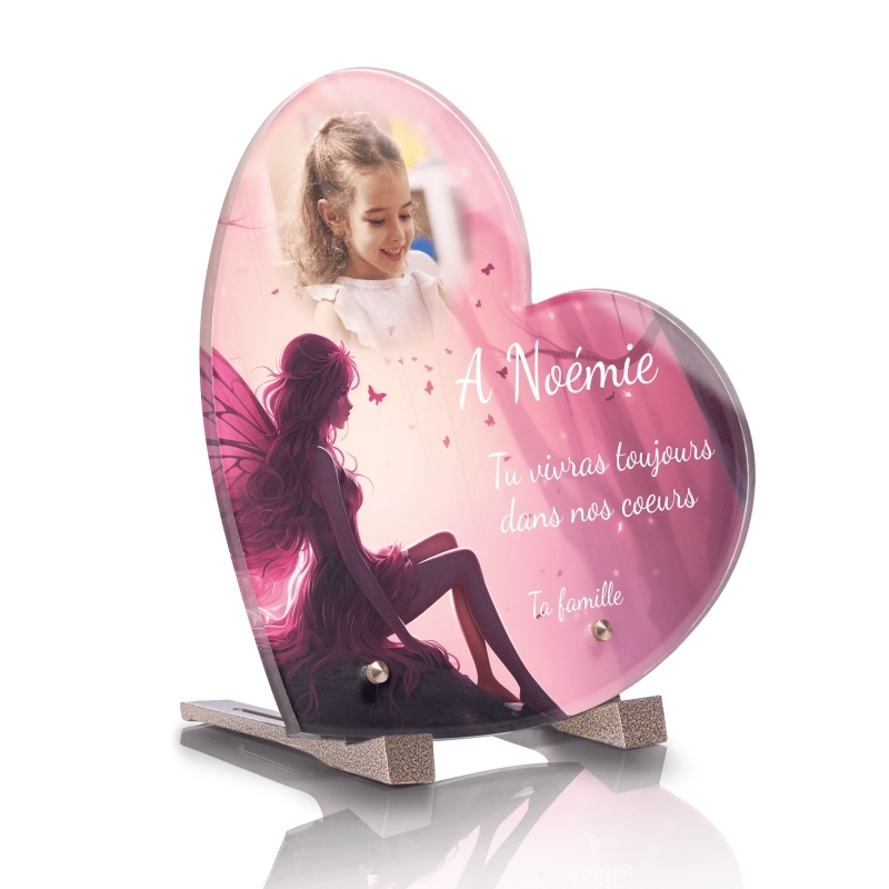 Plaque Funéraire Coeur Enfant Fée Plaque Funéraire Coeur Enfant Fée