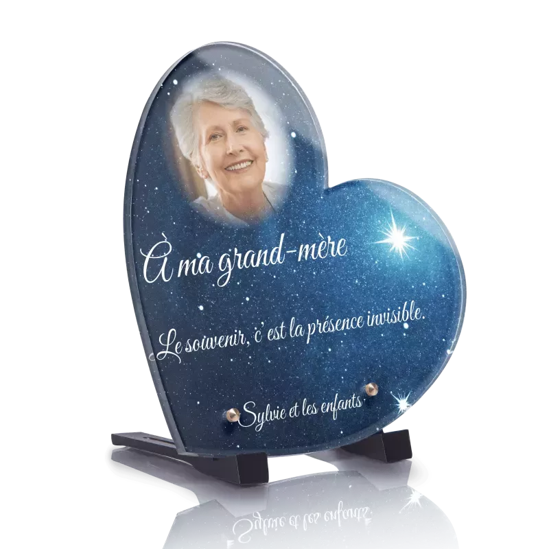 Plaque Funéraire Coeur Ciel Etoilé Eclairé Plaque Funéraire Coeur Ciel Etoilé Eclairé