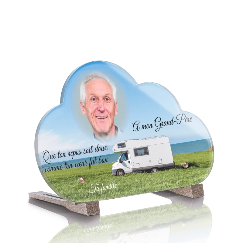 Plaque Funéraire Nuage Camping Car 3