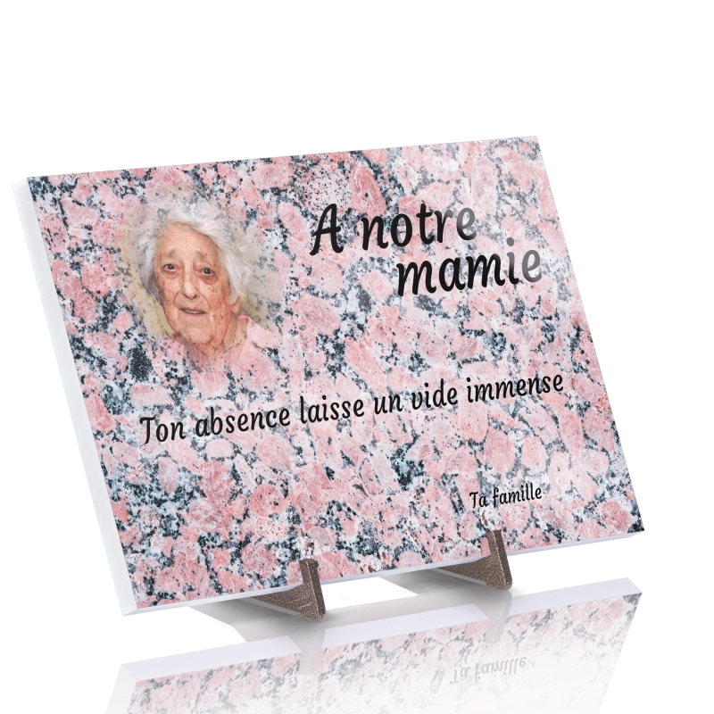 Plaque Funéraire effet Granit Rose Porino en Pierre Acrylate Plaque Funéraire effet Granit Rose Porino en Pierre Acrylate
