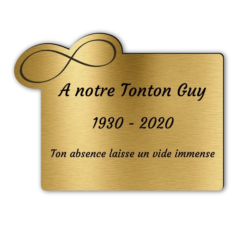 Plaque Funéraire Gravée Forme Infini Plaque Funéraire Gravée Forme Infini