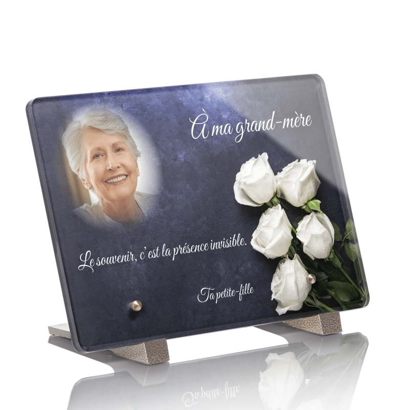 Plaque Funéraire Rose Blanche Marbre Plaque Funéraire Rose Blanche Marbre