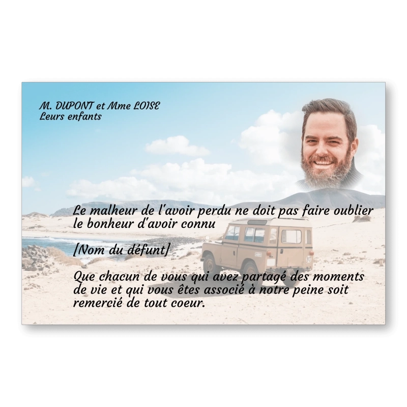 Faire Part de Décès 4x4