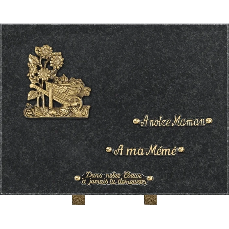 Plaque funéraire granit Brouette 40x30cm (grand) Plaque funéraire granit Brouette 40x30cm (grand)