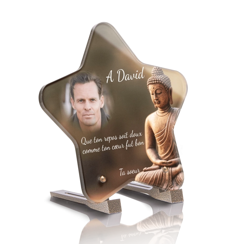 Plaque Funéraire Etoile Zen Bouddha 2 Plaque Funéraire Etoile Zen Bouddha 2