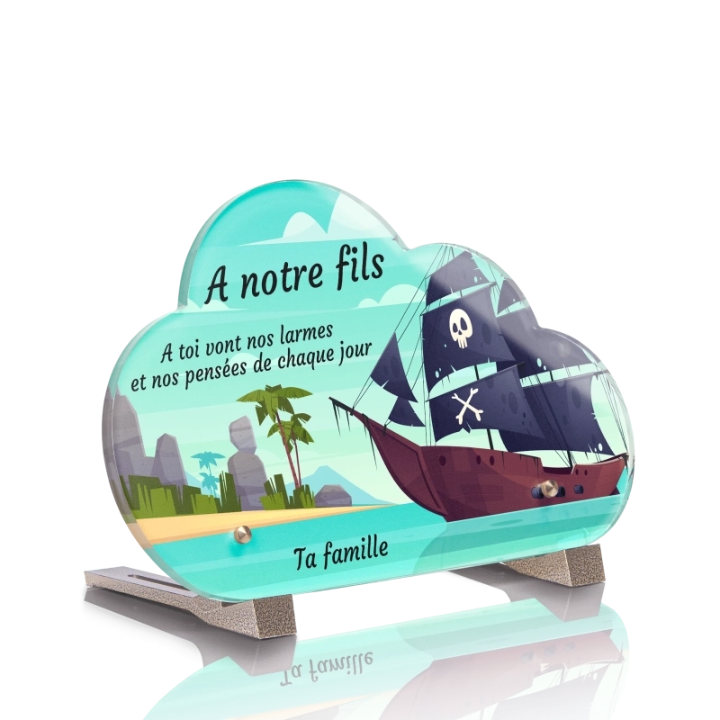 Plaque Funéraire Nuage Enfant Pirate