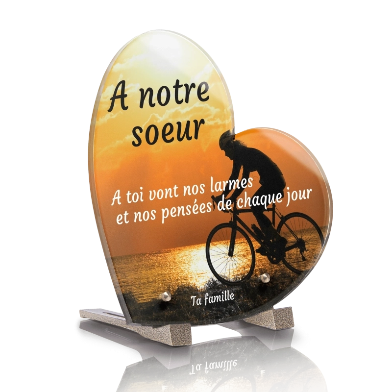 Plaque Funéraire Coeur Vélo Plaque Funéraire Coeur Vélo
