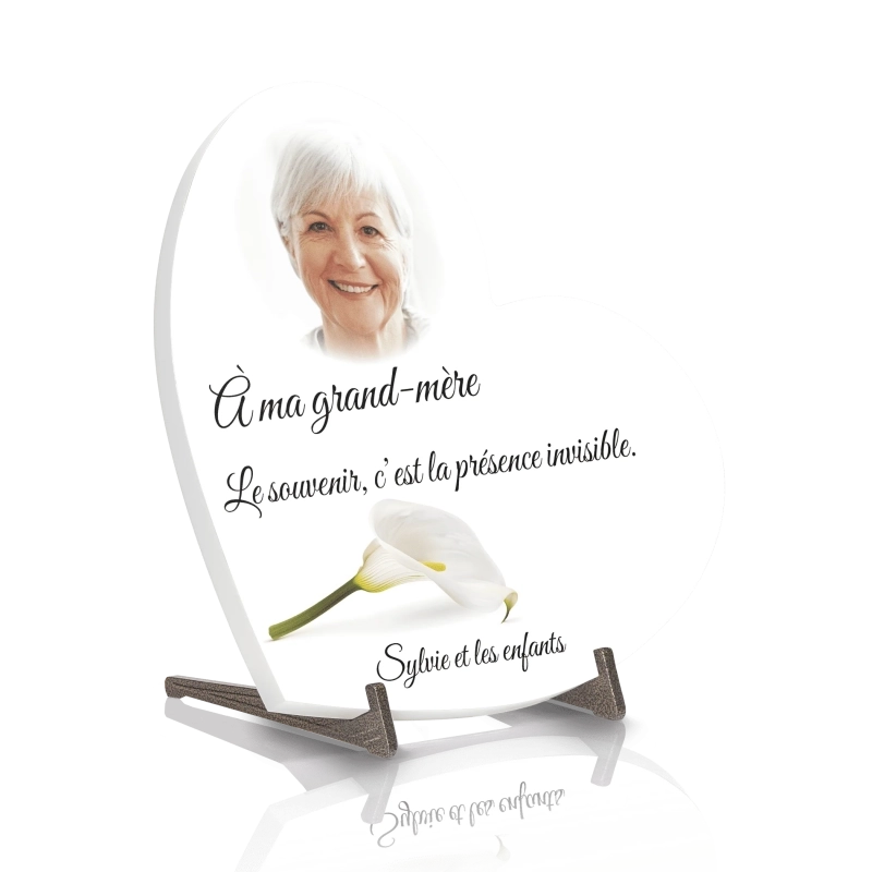 Plaque Funéraire Coeur Fleur Arum Plaque Funéraire Coeur Fleur Arum