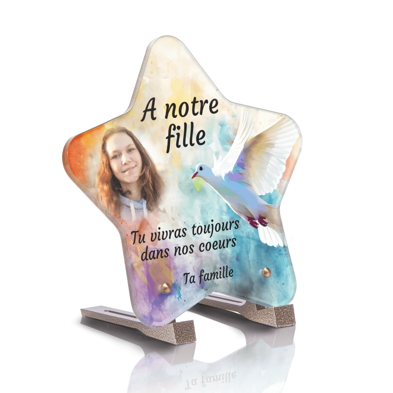 Plaque Funéraire Etoile Oiseaux Colombe Aquarelle Plaque Funéraire Etoile Oiseaux Colombe Aquarelle