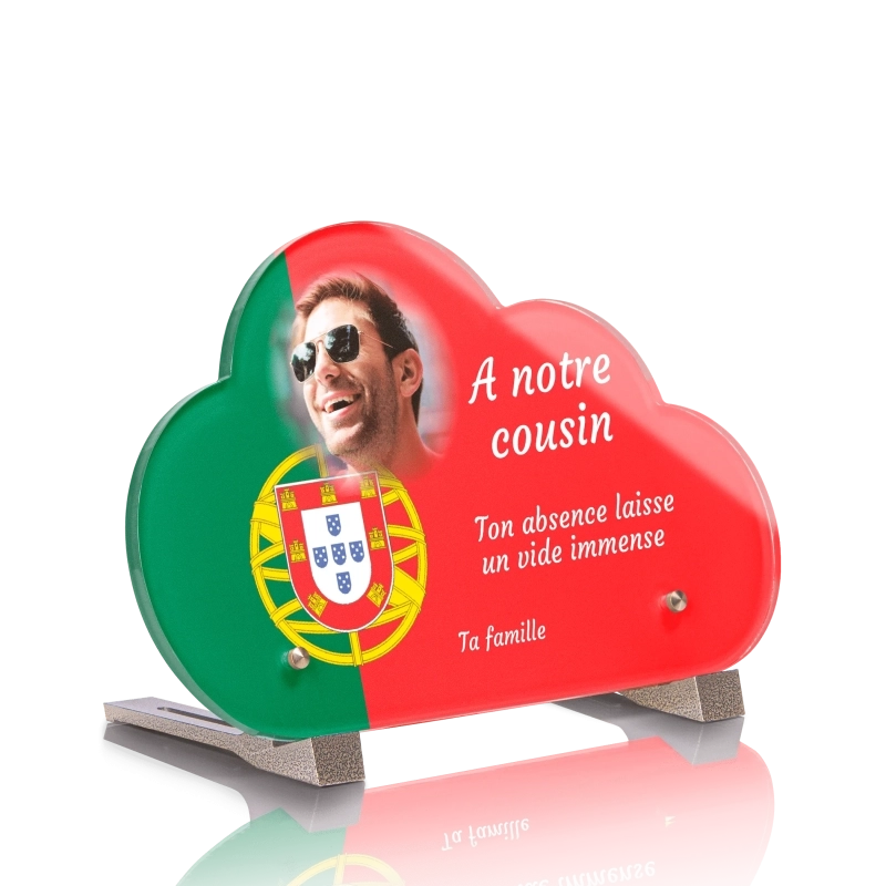 Plaque Funéraire Nuage Drapeau Portugal Plaque Funéraire Nuage Drapeau Portugal