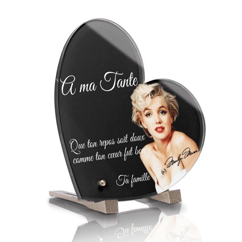 Plaque Funéraire Coeur Marilyn Monroe