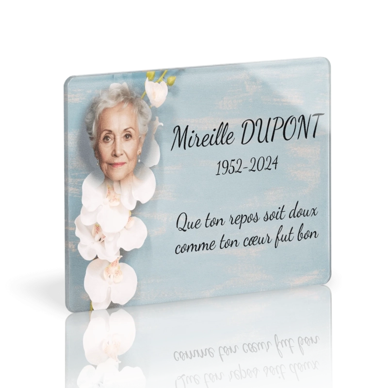 Plaque Columbarium Orchidée blanche Plaque Columbarium Orchidée blanche