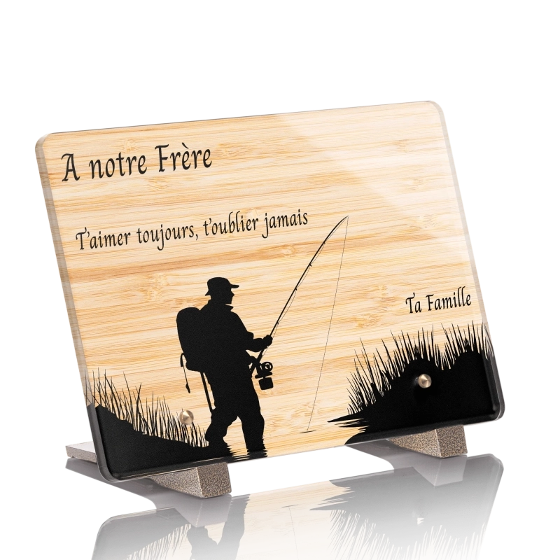 Plaque Funéraire Bois Bamboo Pêche Plaque Funéraire Bois Bamboo Pêche