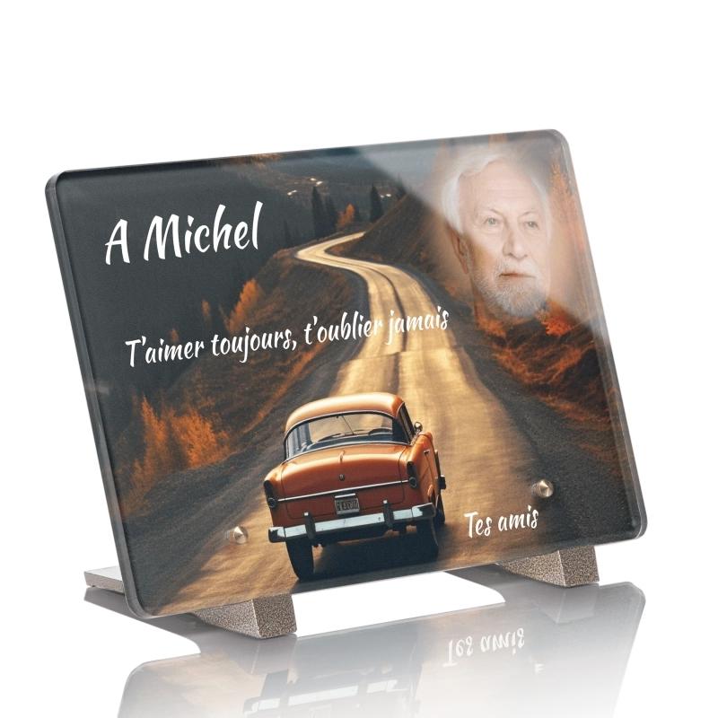 Plaque Funéraire Voiture Américaine Vintage Plaque Funéraire Voiture Américaine Vintage