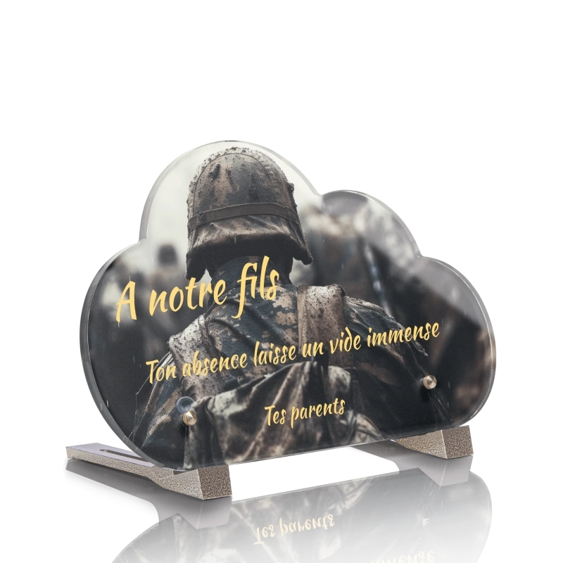 Plaque Funéraire Nuage Soldat Militaire Troupe Plaque Funéraire Nuage Soldat Militaire Troupe