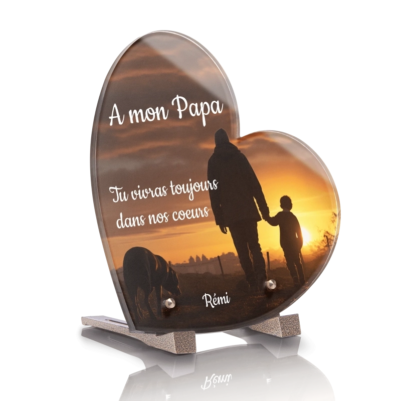 Plaque Funéraire Coeur Papa 2 Plaque Funéraire Coeur Papa 2