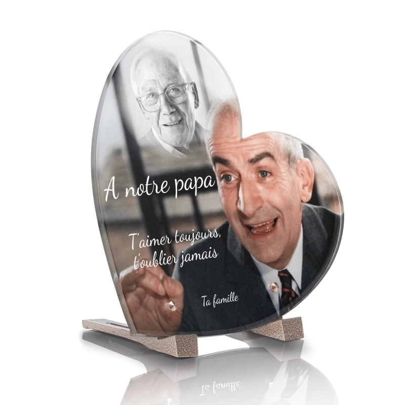 Plaque Funéraire Originale Coeur Louis de Funes