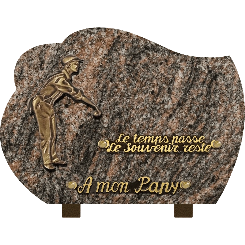 Plaque funéraire granit Nuage Pétanque 25x18cm (moyen) Plaque funéraire granit Nuage Pétanque 25x18cm (moyen)