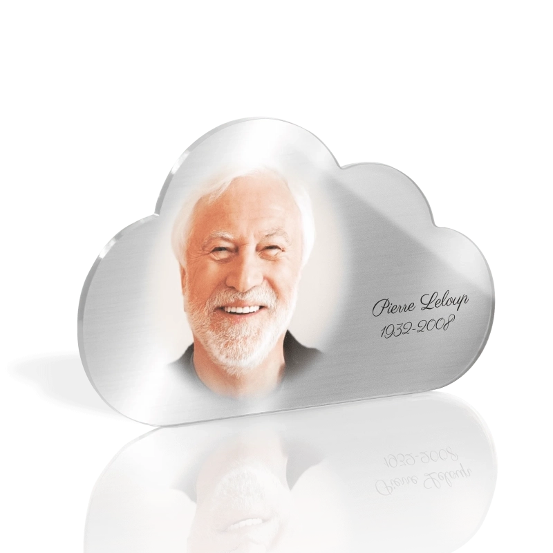 Médaillon Funéraire Nuage Fondu Argenté Médaillon Funéraire Nuage Fondu Argenté