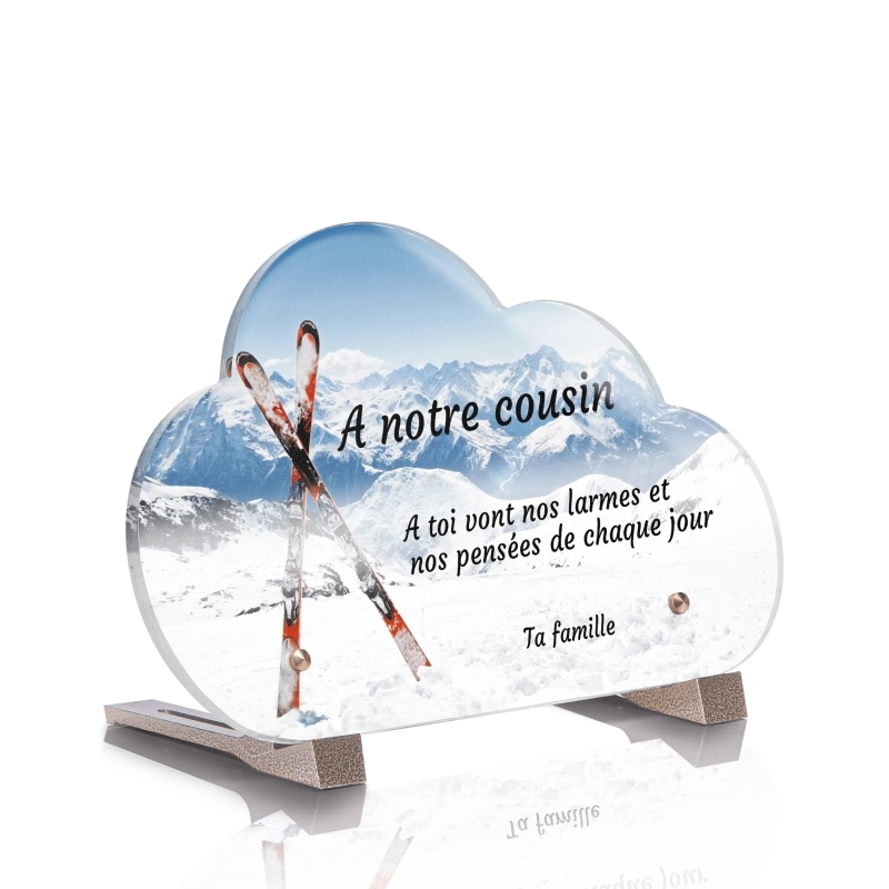 Plaque Funéraire Nuage Ski