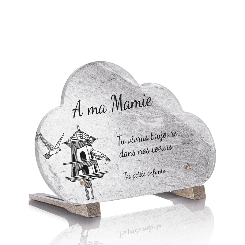Plaque Funéraire Nuage Oiseaux Monochrome Plaque Funéraire Nuage Oiseaux Monochrome