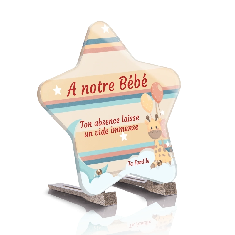 Plaque Funéraire Etoile Bébé Girafe Plaque Funéraire Etoile Bébé Girafe