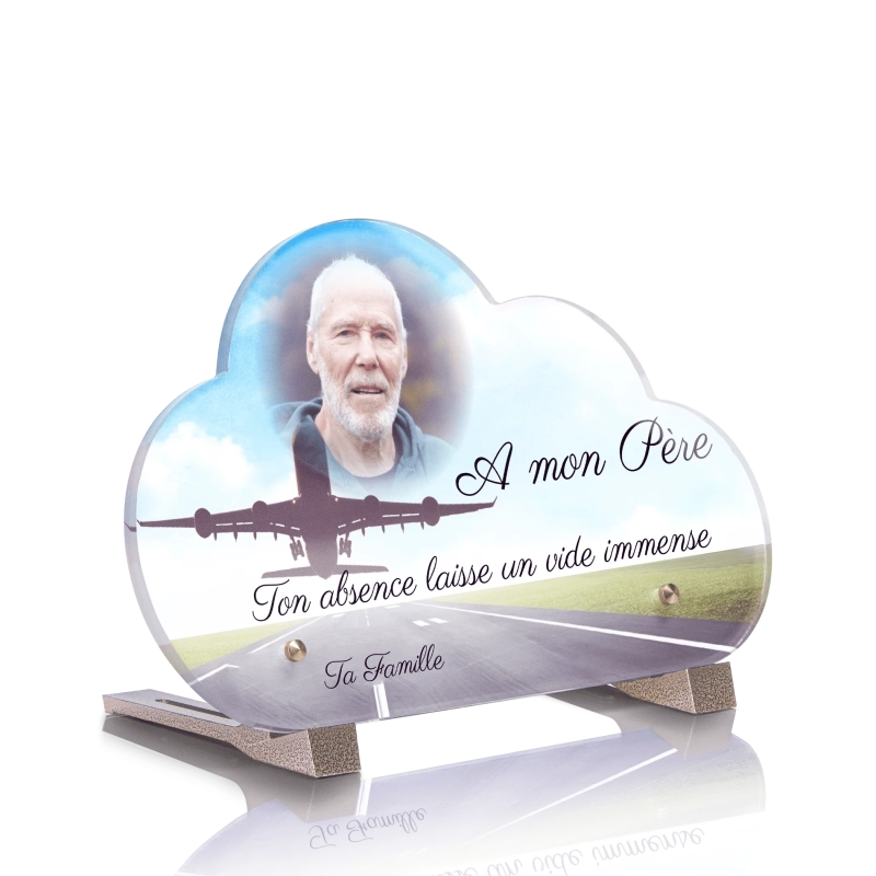 Plaque Funéraire Nuage Avion