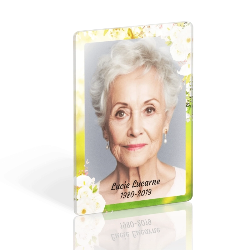Médaillon Funéraire Rectangle Fleurs Médaillon Funéraire Rectangle Fleurs