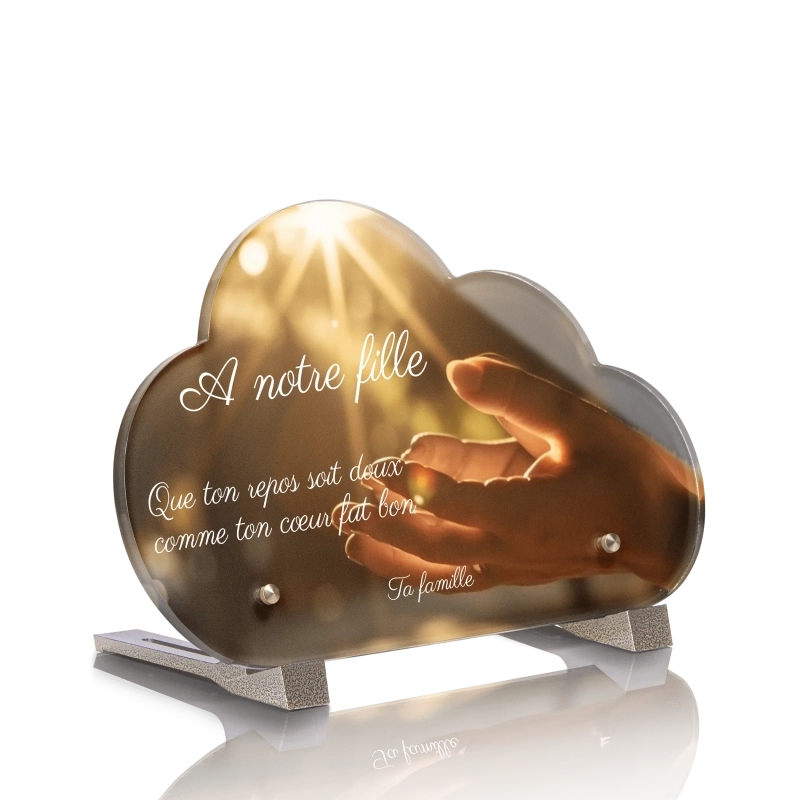 Plaque Funéraire Nuage Mains Ouvertes Plaque Funéraire Nuage Mains Ouvertes