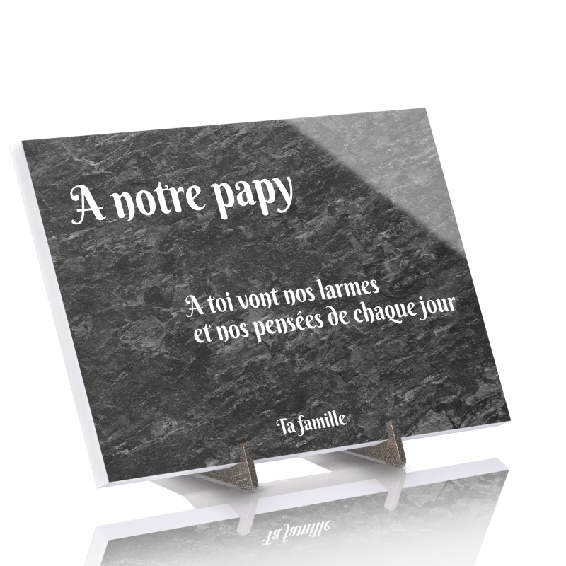 Plaque Funéraire effet Ardoise 2 en Pierre Acrylate Plaque Funéraire effet Ardoise 2 en Pierre Acrylate