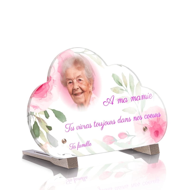 Plaque Funéraire Nuage Cadre Fleurs Plaque Funéraire Nuage Cadre Fleurs