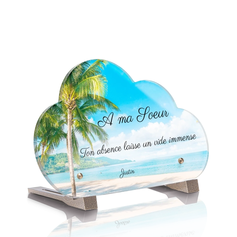 Plaque Funéraire Nuage Palmier Plaque Funéraire Nuage Palmier