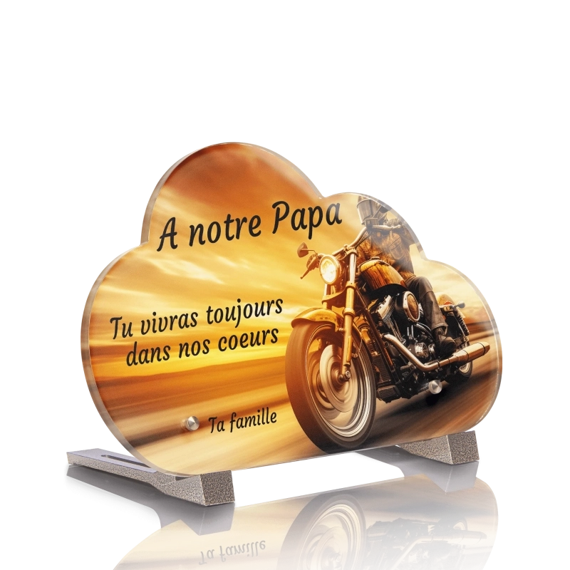 Plaque Funéraire Nuage Moto Custom