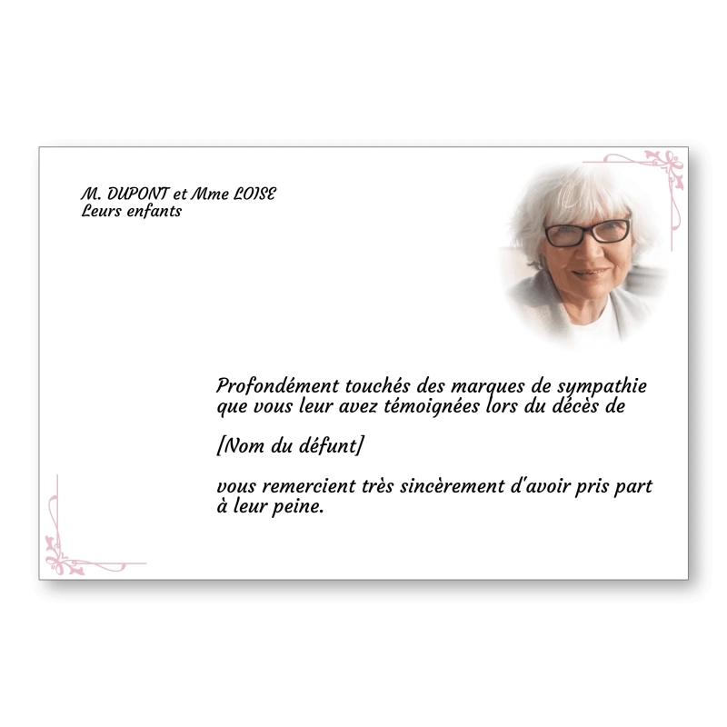Carte de Remerciement Décès Ornements 3 Carte de Remerciement Décès Ornements 3