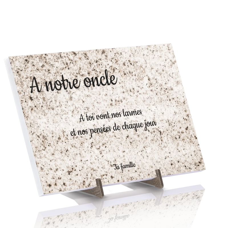 Plaque Funéraire effet Granit Beige en Pierre Acrylate