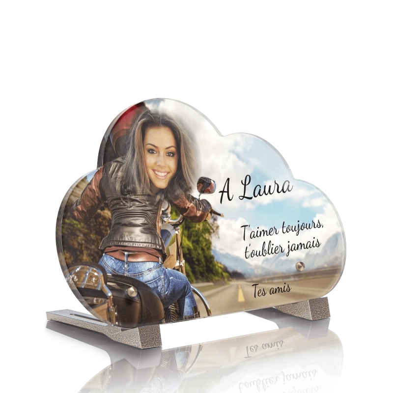 Plaque Funéraire Nuage Moto Motarde Plaque Funéraire Nuage Moto Motarde