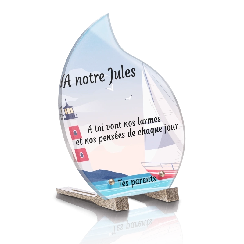 Plaque Funéraire Goutte Bateau Phare Côte Plaque Funéraire Goutte Bateau Phare Côte