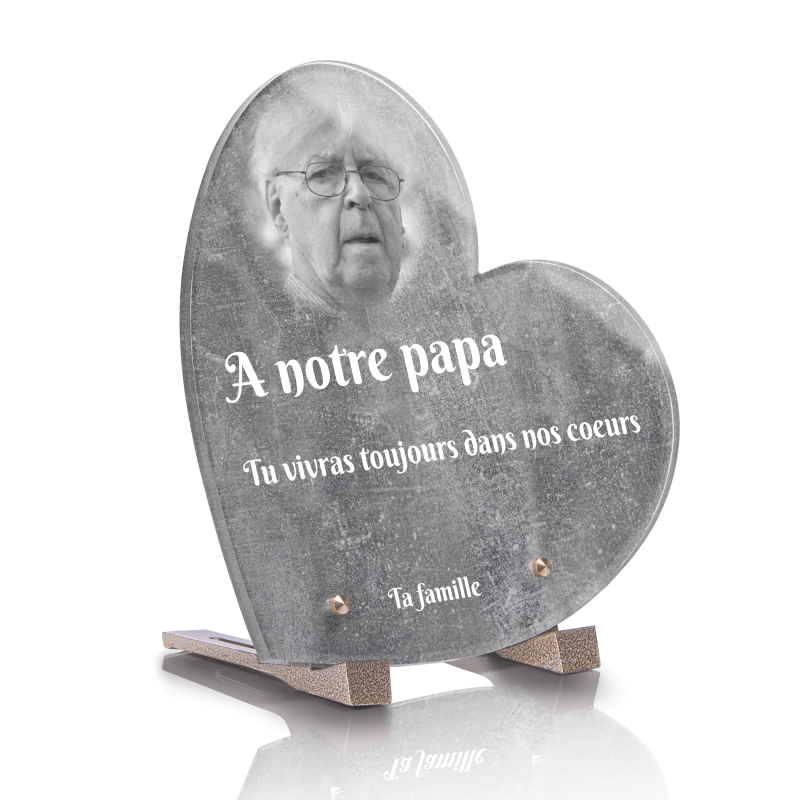 Plaque Funéraire Coeur effet Pierre Plaque Funéraire Coeur effet Pierre